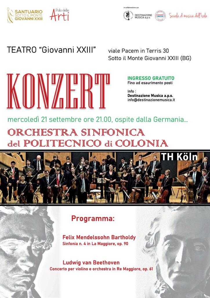 Il Teatro Giovanni XXIII ospita Konzert 1 - Santuario Papa Giovanni XXIII