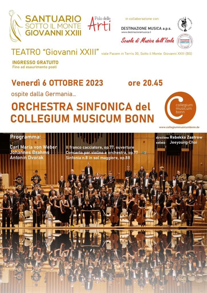 Venerdì 6 ottobre in programma il concerto dell'Orchestra sinfonica del Collegium Musicum Bonn 1 - Santuario Papa Giovanni XXIII