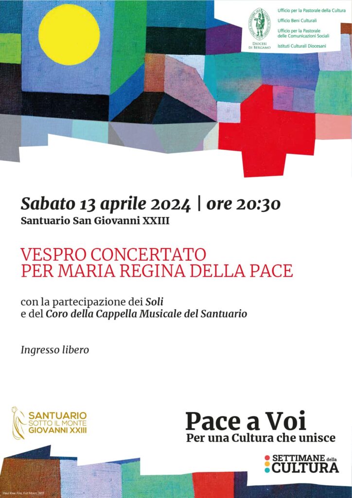 Settimana della cultura 2024: "Pace a Voi". Per una Cultura che unisce 2 - Santuario Papa Giovanni XXIII