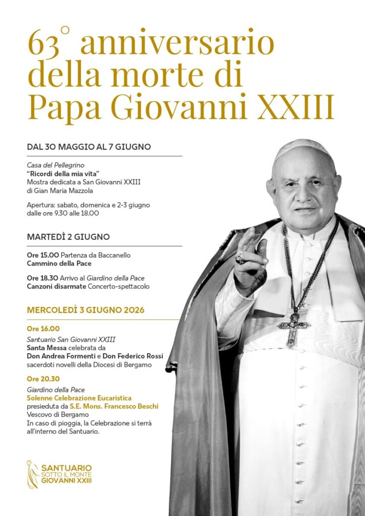 Il Santuario celebra il 63° anniversario della morte di Papa Giovanni XXIII 1 - Santuario Papa Giovanni XXIII