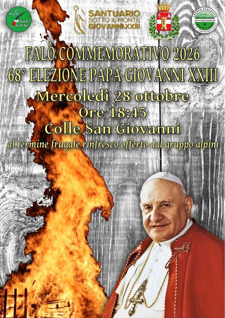 Papa Giovanni XXIII, 68 anni dall'elezione: torna il falò sul Colle San Giovanni 1 - Santuario Papa Giovanni XXIII